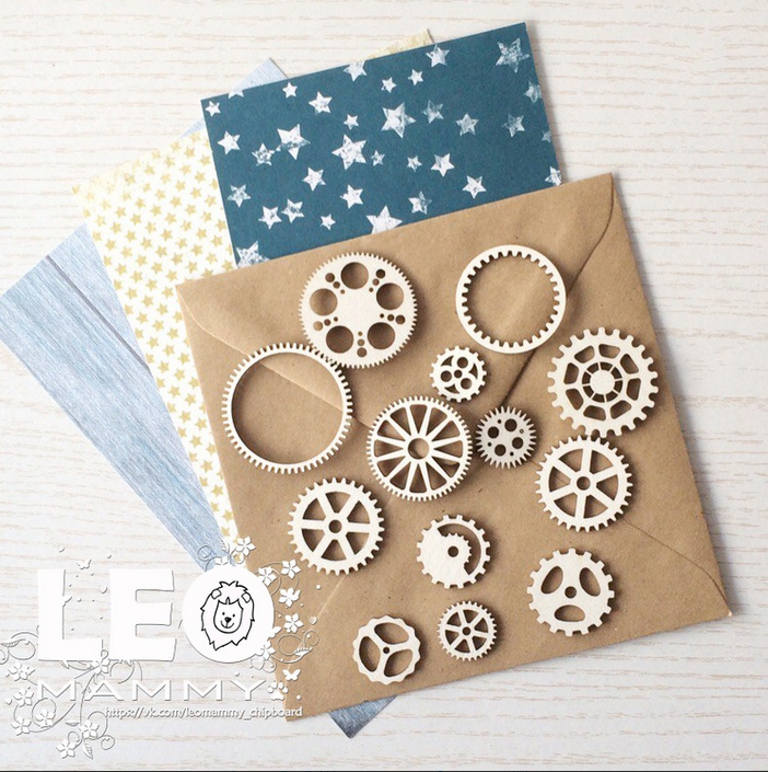 Чипборд LeoMAMMY " Набор №2: шестерёнки-13 предметов"