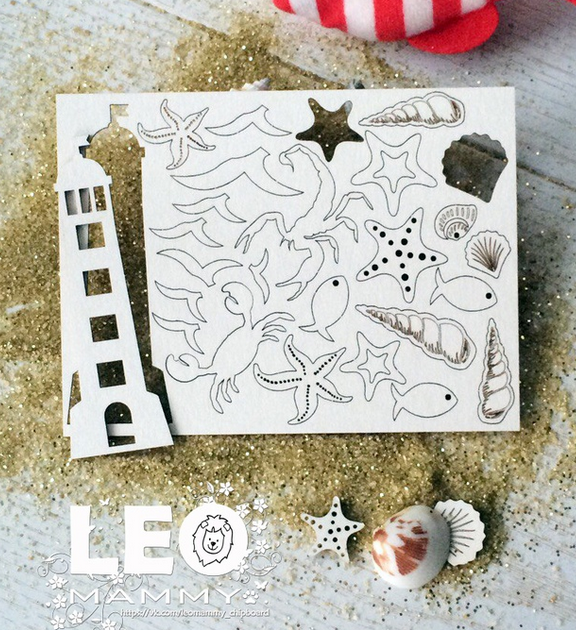 Чипборд "Морской набор с маяком"