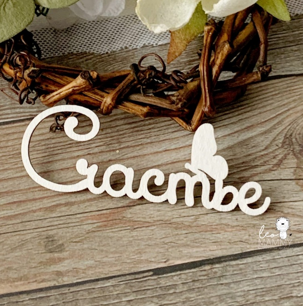 Чипборд LeoMAMMY Надпись "Счастье" с бабочкой