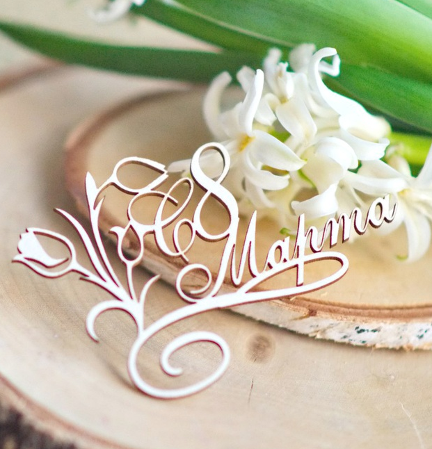 Чипборд LeoMAMMY "Надпись с 8 марта" с тюльпаном