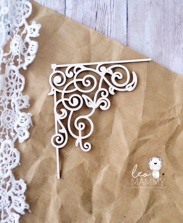 Чипборд LeoMAMMY "Элемент Угловой Ажурный №4"