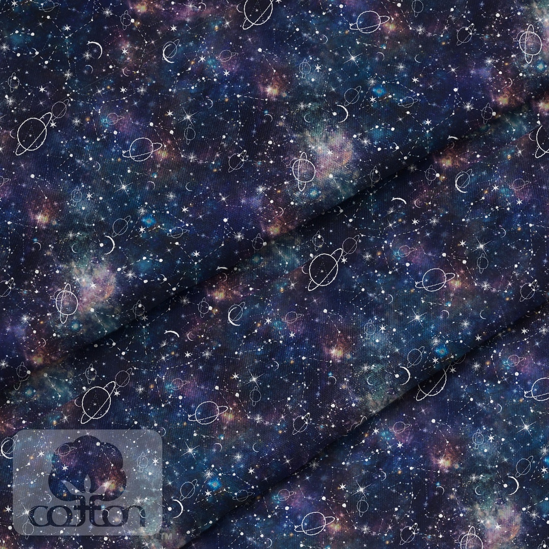 Отрез ткани 100 % хлопок-премиум, 80 х 50 см, галактика