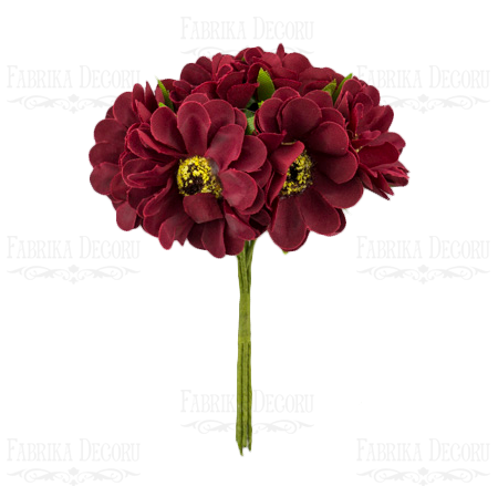 Букет тканевых ромашек Фабрика Декора, цвет бордовый