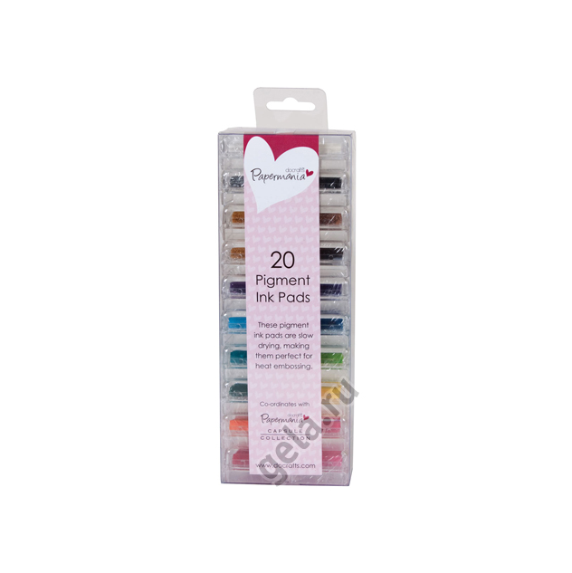 Набор штемпельных подушечек Papermania Pigment Ink Pad, 20 цветов