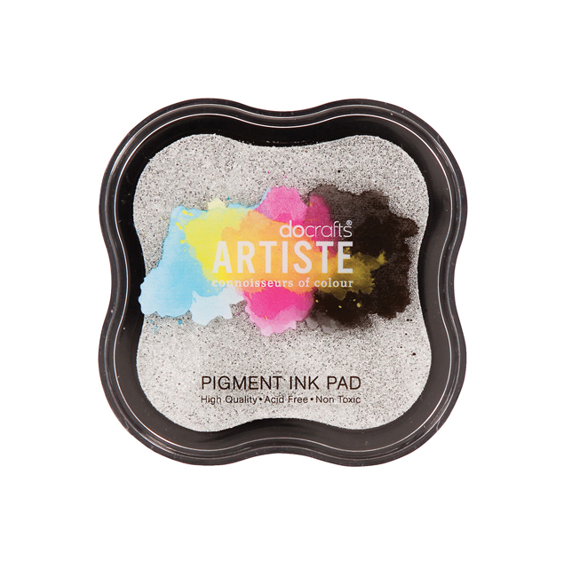 Подушечка штемпельная Docrafts Artiste Metallik Ink Pad, серебристый металлик