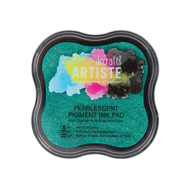 Подушечка штемпельная Docrafts Artiste PIGMENT Ink Pad, цвет зелёный богомол, перламутр