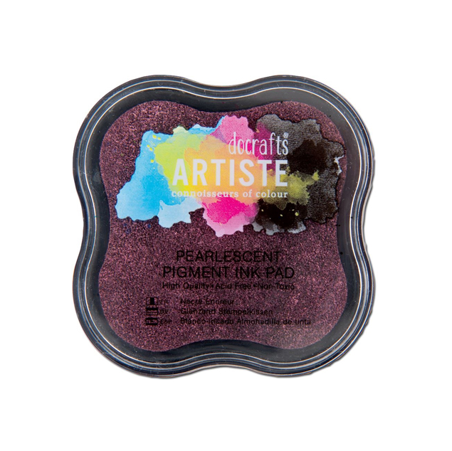 Подушечка штемпельная Docrafts Artiste PIGMENT Ink Pad, цвет тёмно-розовый металлик