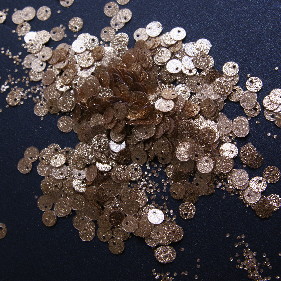 Пайетки "Чешуйки с глиттером", благородное золото