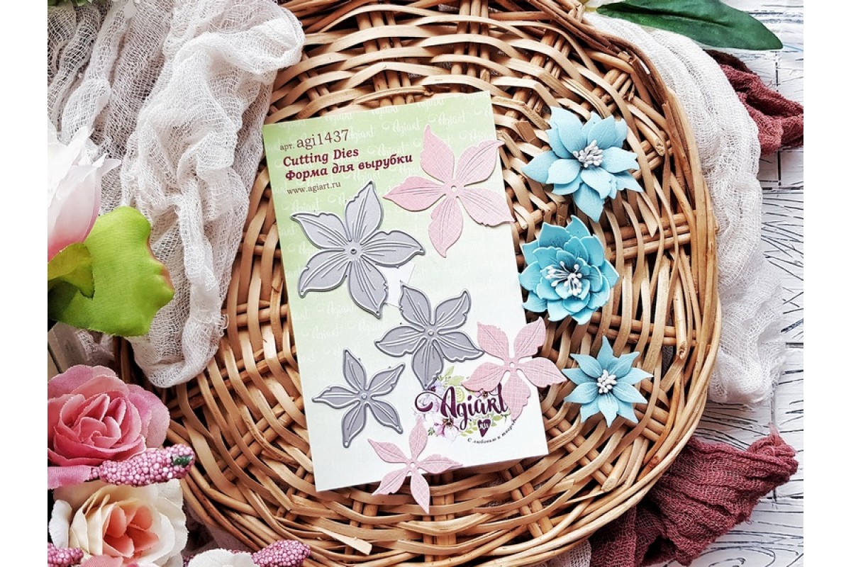 Нож для вырубки Agiart "Эльфийские цветы крупные"