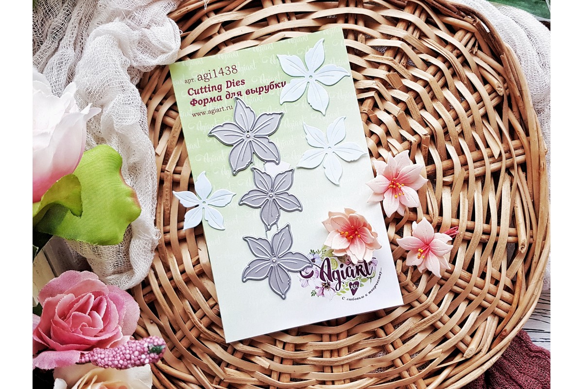 Нож для вырубки Agiart "Эльфийские цветы средние"
