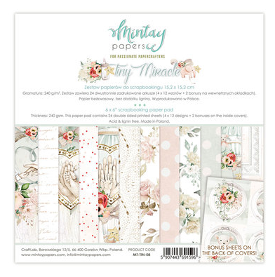 Набор бумаги 15х15см Mintay papers "Tiny Miracle"