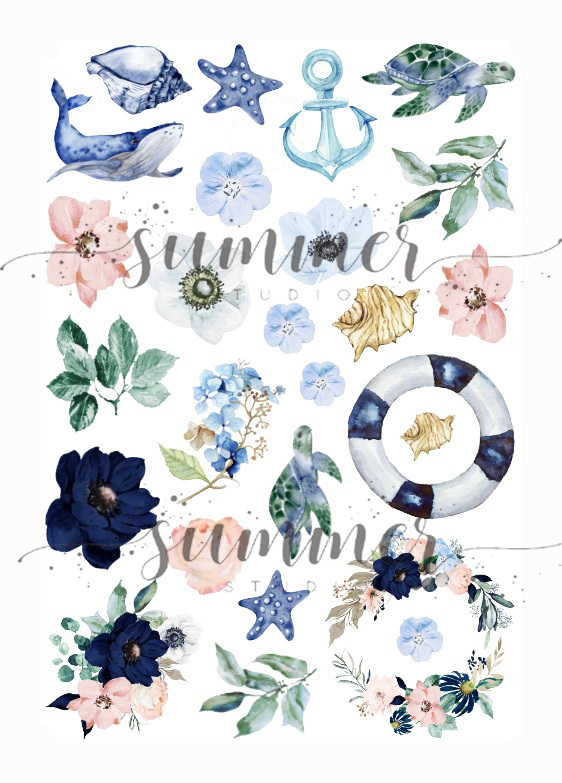 Набор высечек Summer Studio "Marine Bloom"