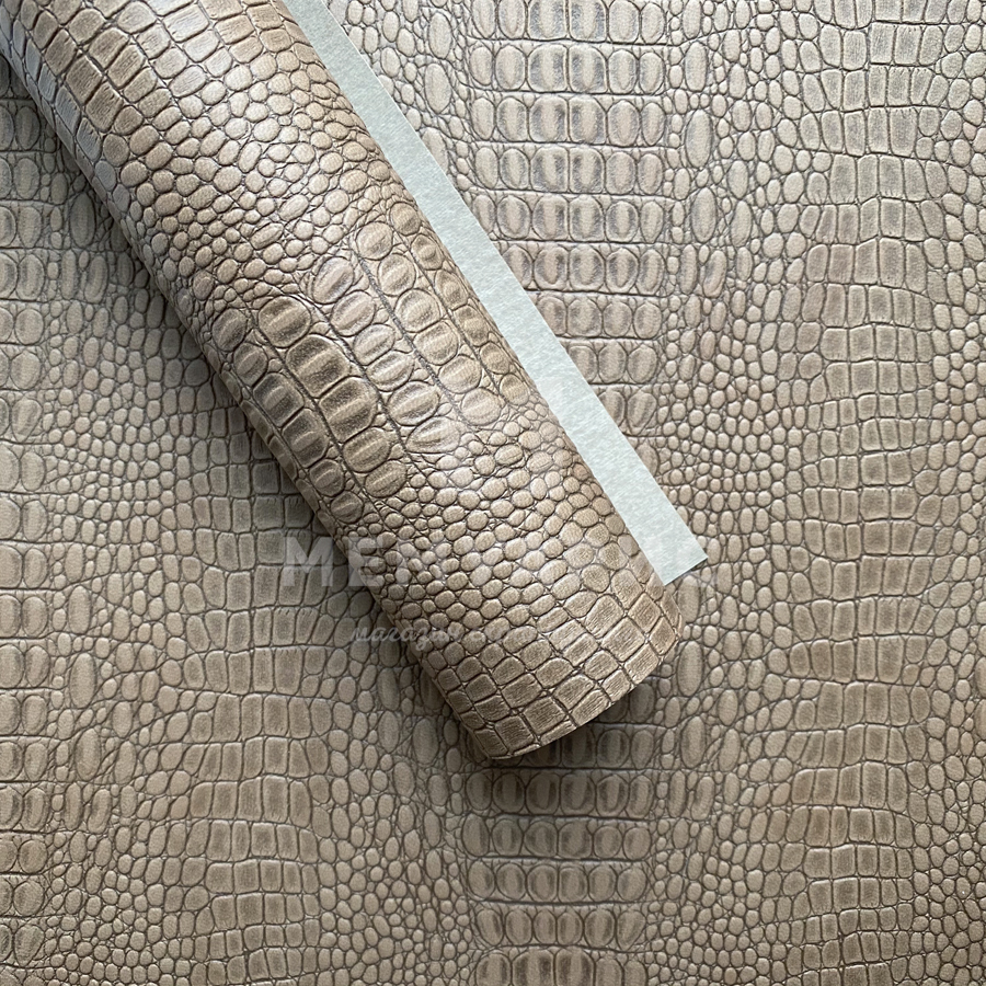 Кожзам переплётный КРОКОДИЛ 35 х 50 см. Цвет мокрый песок