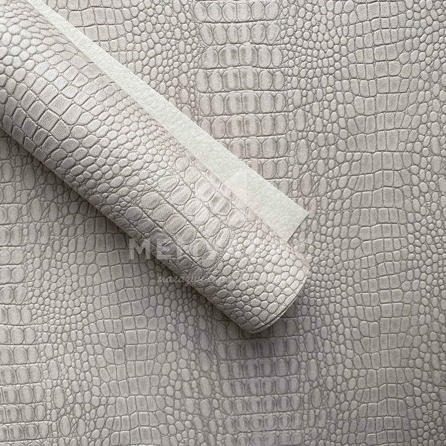 Кожзам переплётный КРОКОДИЛ 35 х 50 см. Цвет светлый бежевый