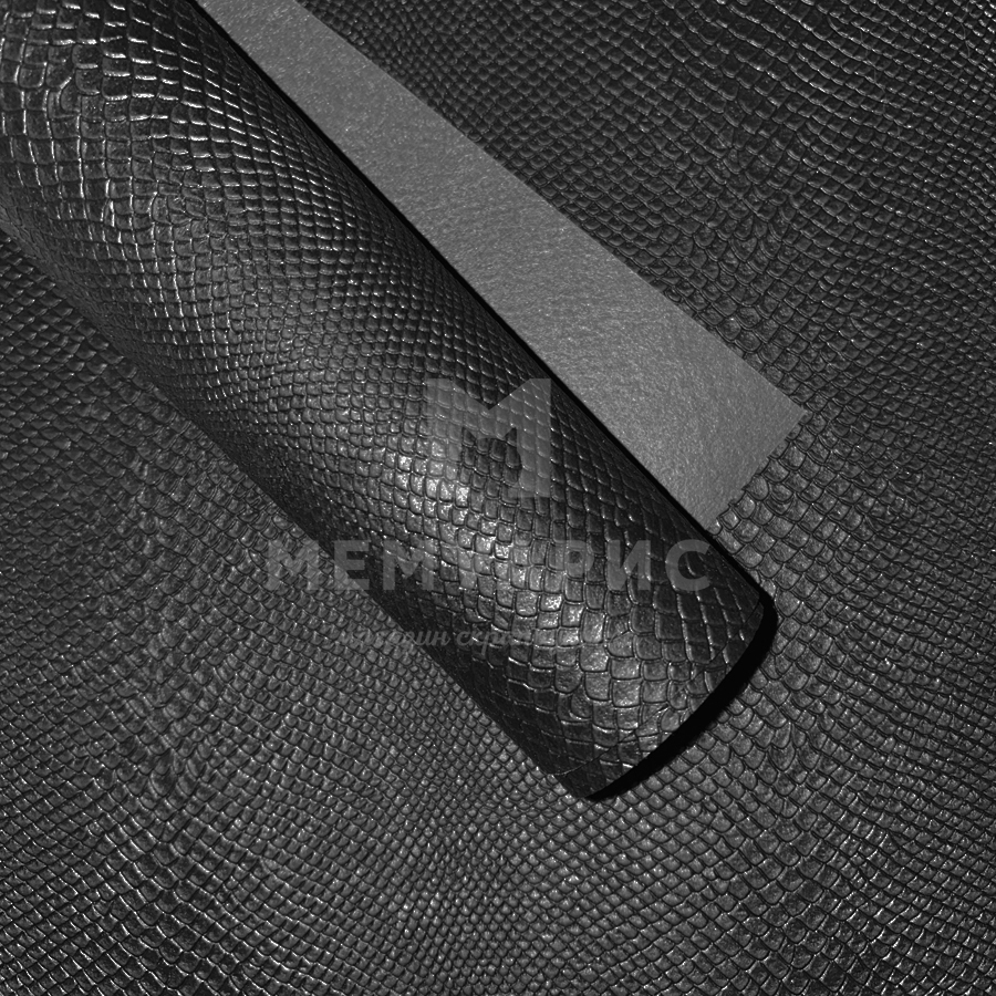 Кожзам переплётный "ПИТОН" 35 х 50 см. Цвет чёрный