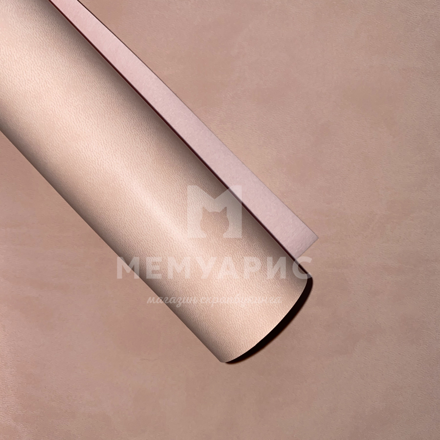 Кожзам переплётный 35 х 50 см. Цвет пудра