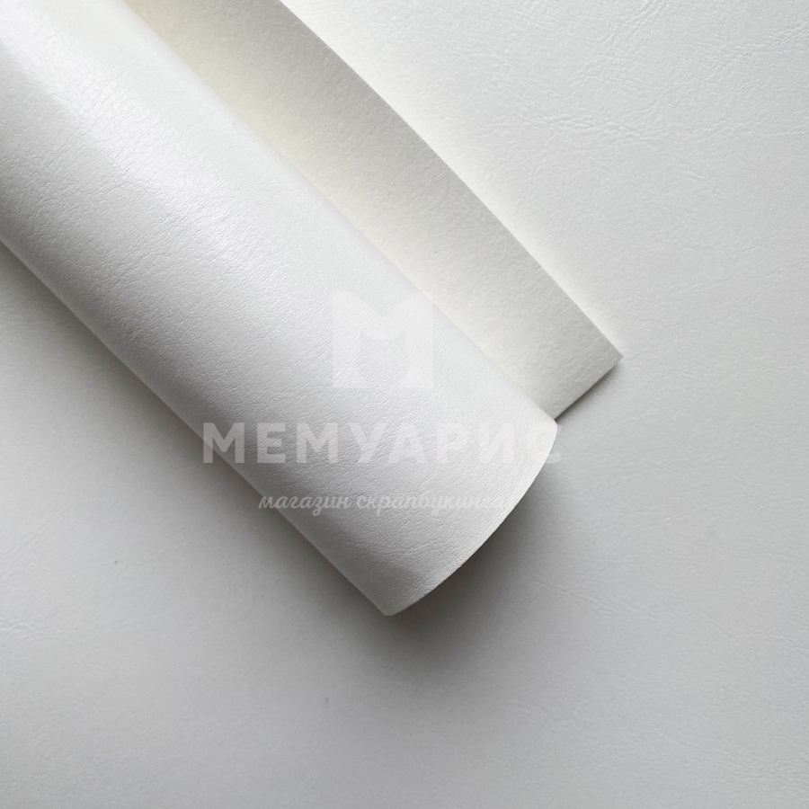 Кожзам переплётный "ГЛЯНЦЕВЫЙ" 35 х 50 см. Цвет белый