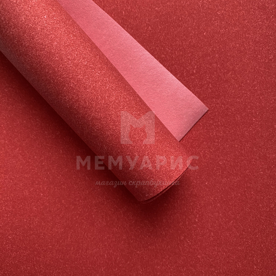 Кожзам переплётный "Soft touch" 35 х 50 см. Цвет красный