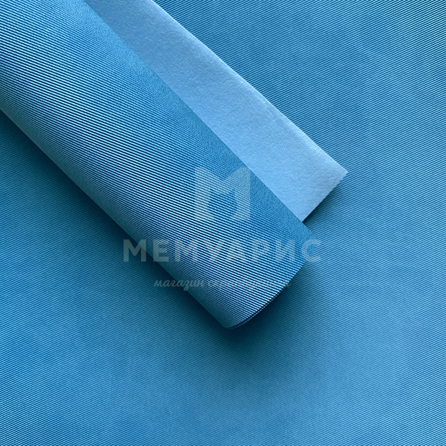 Кожзам переплётный "ДЖИНС" 35 х 50 см. Цвет голубой