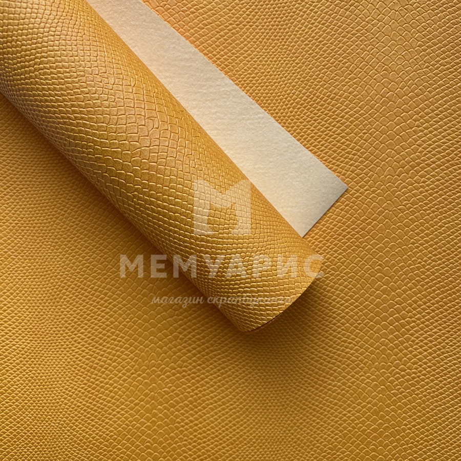 Кожзам переплётный "ПИТОН" 35 х 50 см. Цвет кукурузный