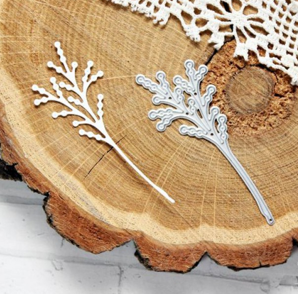 Нож для вырубки Agiart "Веточка с росинками"