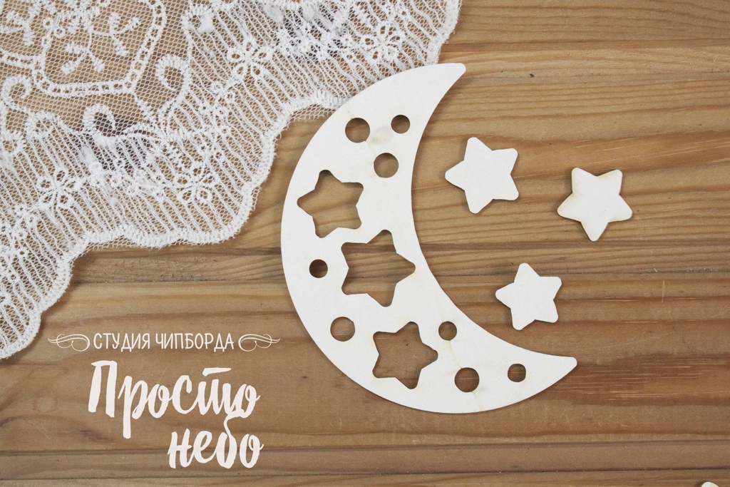 Заготовка для тиснения Просто Небо "Месяц со звездами"