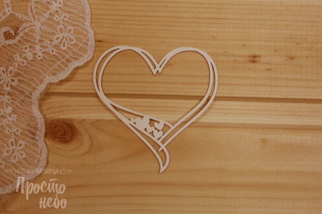 Чипборд Просто Небо. "Рамка - 21", сердце