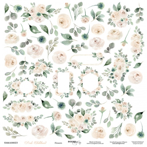 Бумага Scrapмир для вырезания "Pink Childhood", Цветочки (SM520)