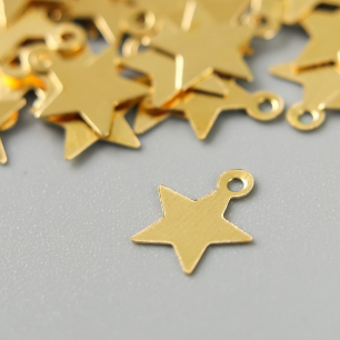 Подвеска металлическая "Звёздочка с подвесом". Цвет золото. (285)