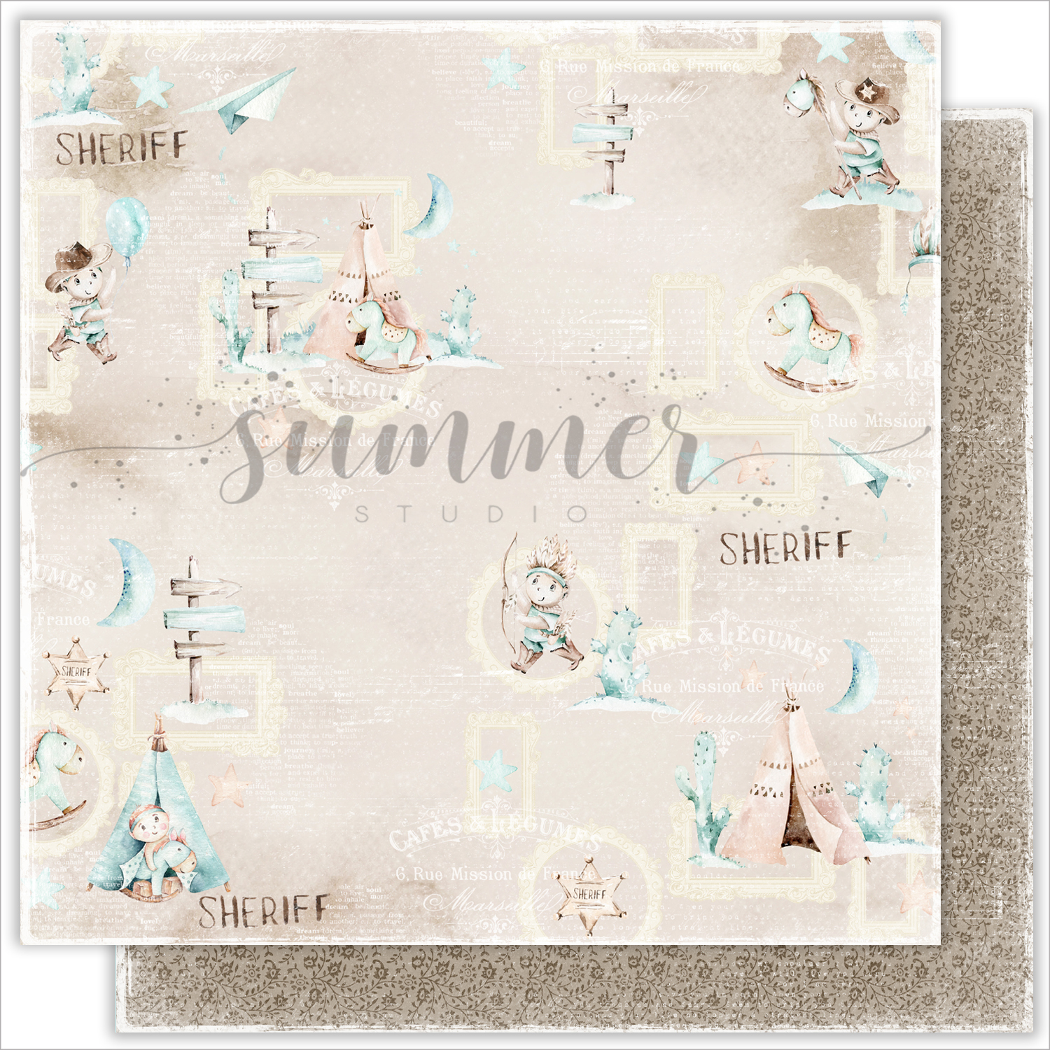 Бумага Summer studio "Little sheriff", Baby walk (SMST92)