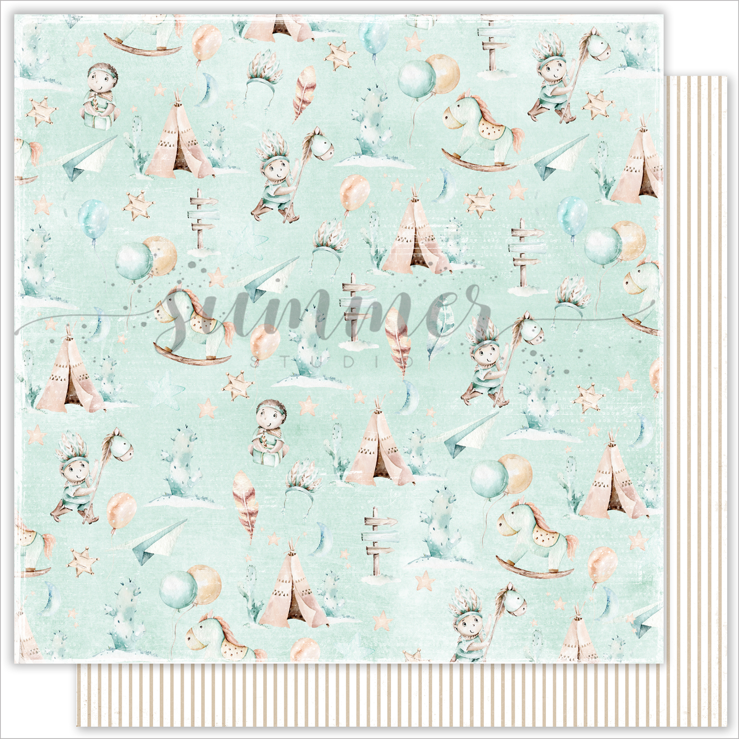 Бумага Summer studio "Little sheriff", Camping (SMST93)