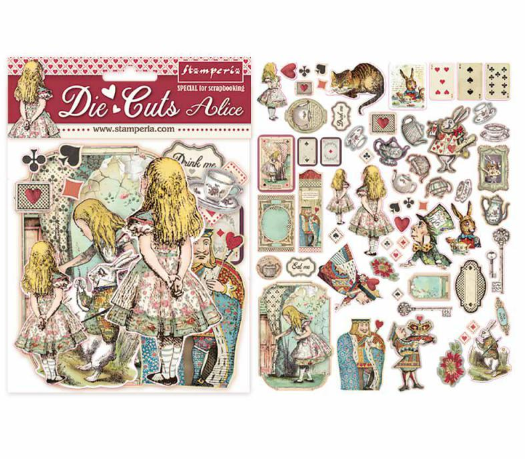 Вырубка из чипборда Stamperia «Alice»