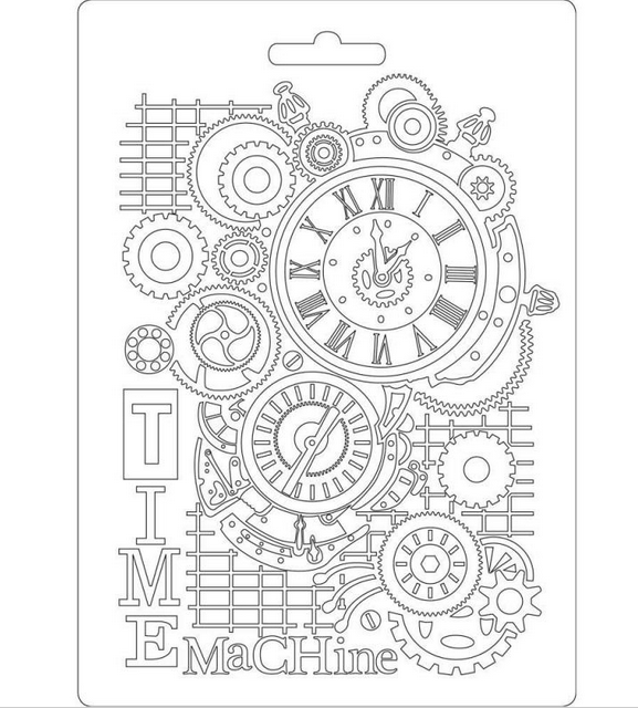 Мягкий платиковый молд (Soft Mould) A5 Stamperia "Time Machine"