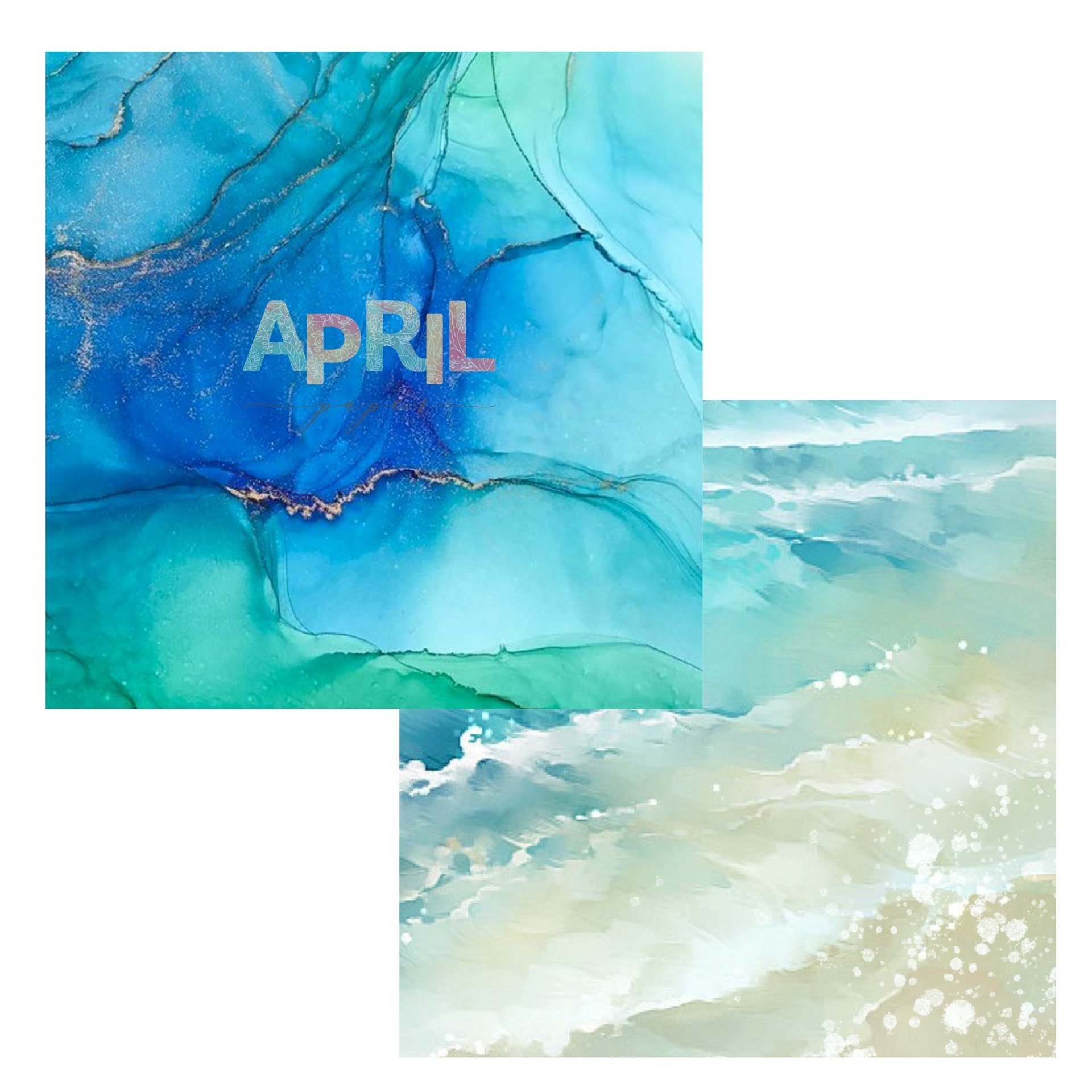 Бумага APRIL paper "Шёпот лета", Лагуна (APR139)