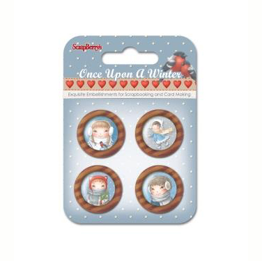 Набор деревянных пуговичек Scrapberrys "Однажды Зимой 4"