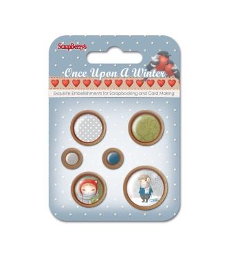 Набор деревянных пуговичек Scrapberrys "Однажды Зимой 6"