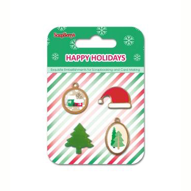 Набор металлических украшений с эпоксидными стикерами Scrapberrys Зимние Каникулы