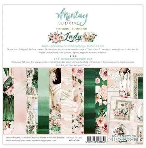 Набор бумаги 15х15см Mintay papers "Lady"