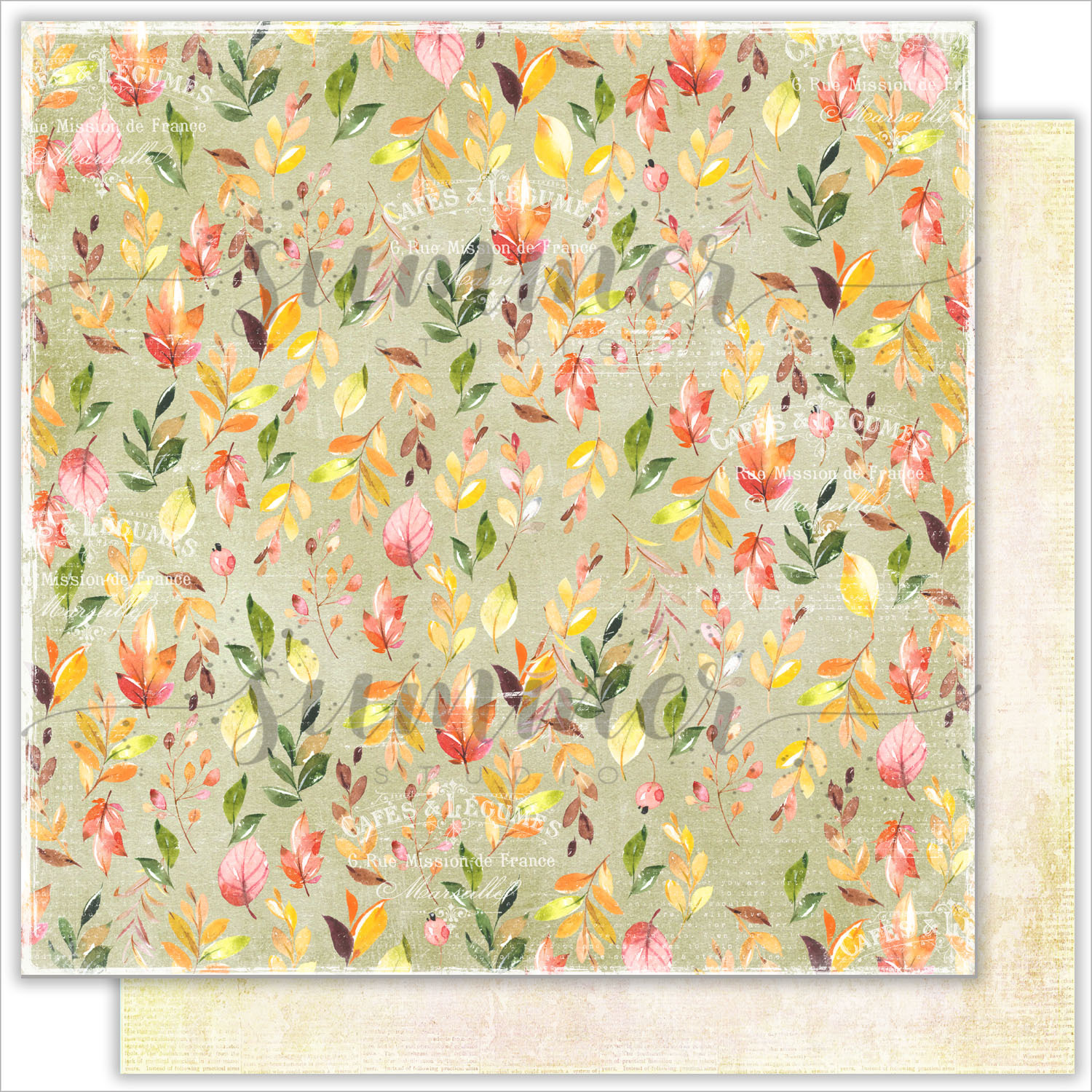 Бумага Summer studio "Autumn stories", Leaf fall (SMST119)