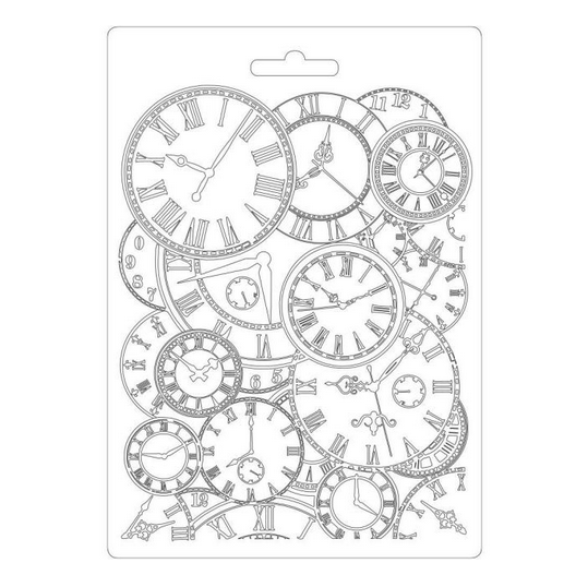 Мягкий пластиковый молд (Soft Mould) A5 Stamperia "Clocks"