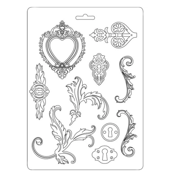 Мягкий пластиковый молд (Soft Mould) A5 Stamperia "Volutes"