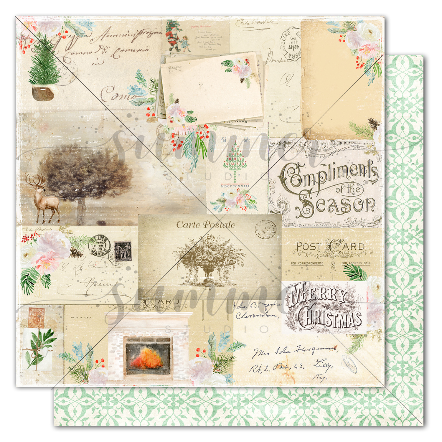Бумага Summer studio "Winter traditions", Winter letter (SMST138)