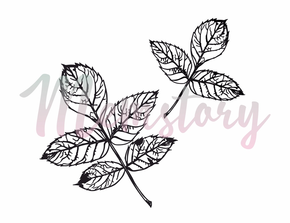 Штамп Memstory "Розовые листочки"