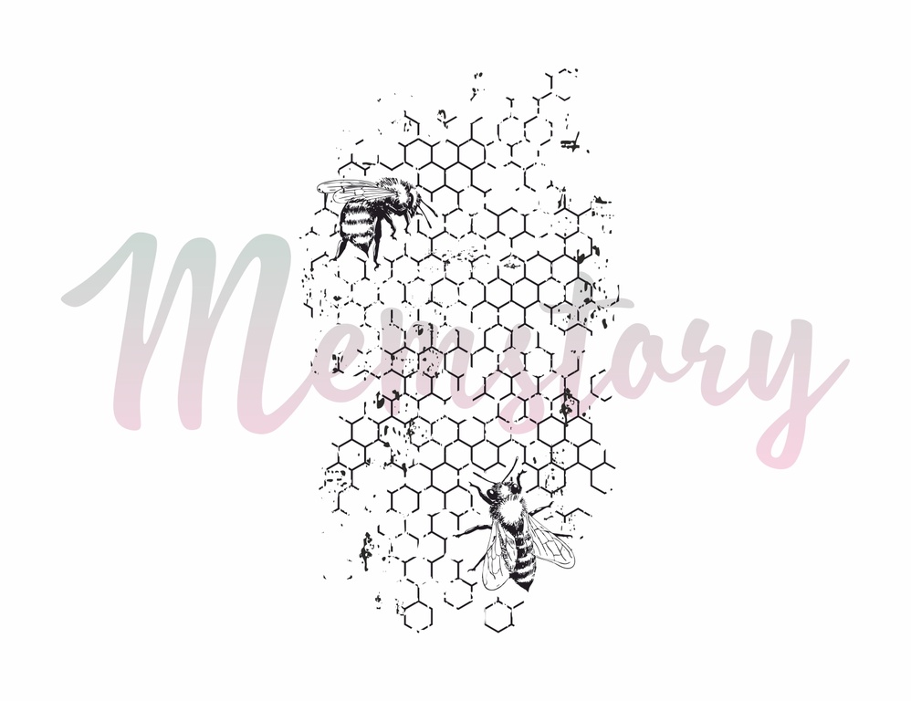Штамп Memstory "Пчёлы на сотах"