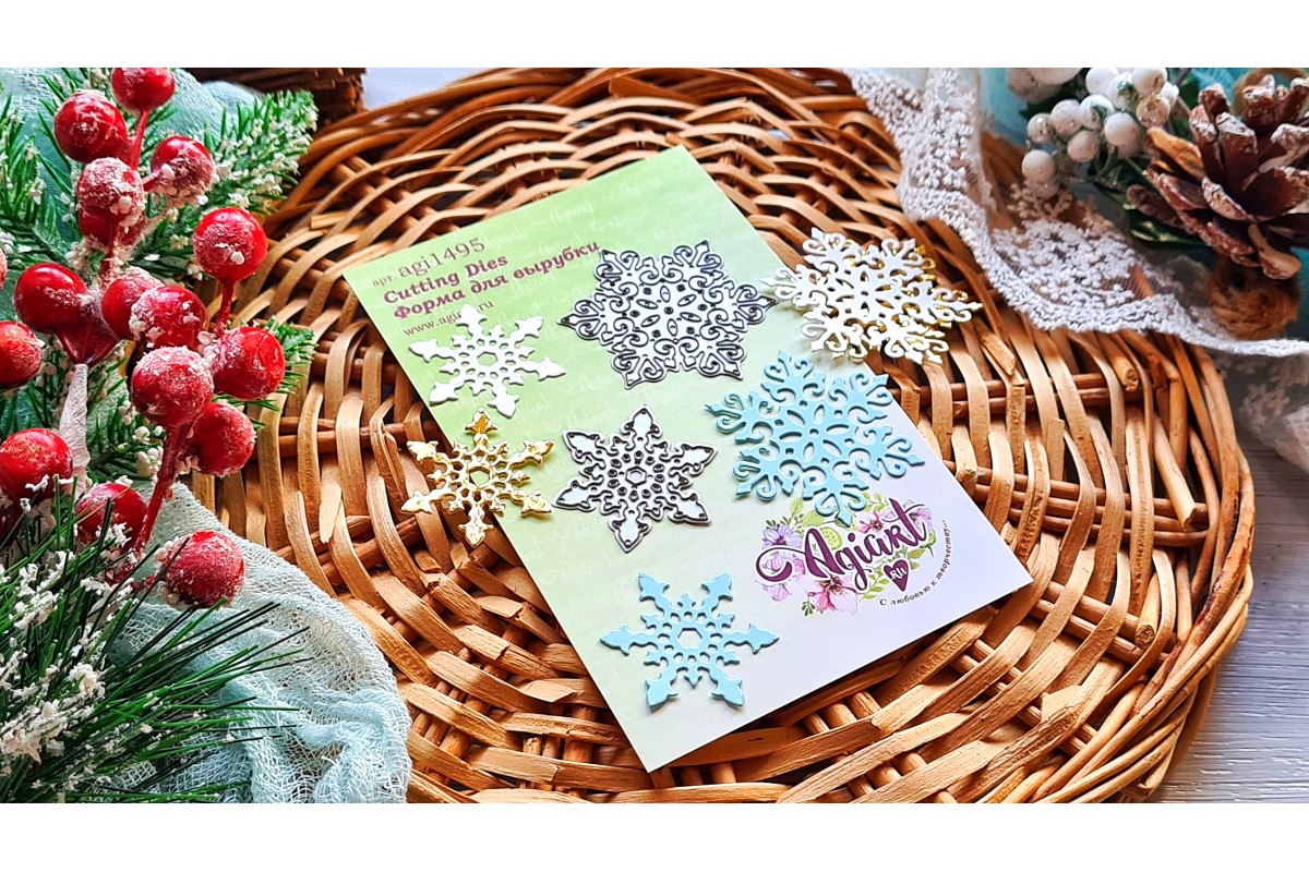 Нож для вырубки Agiart "Снежинки сет №6"