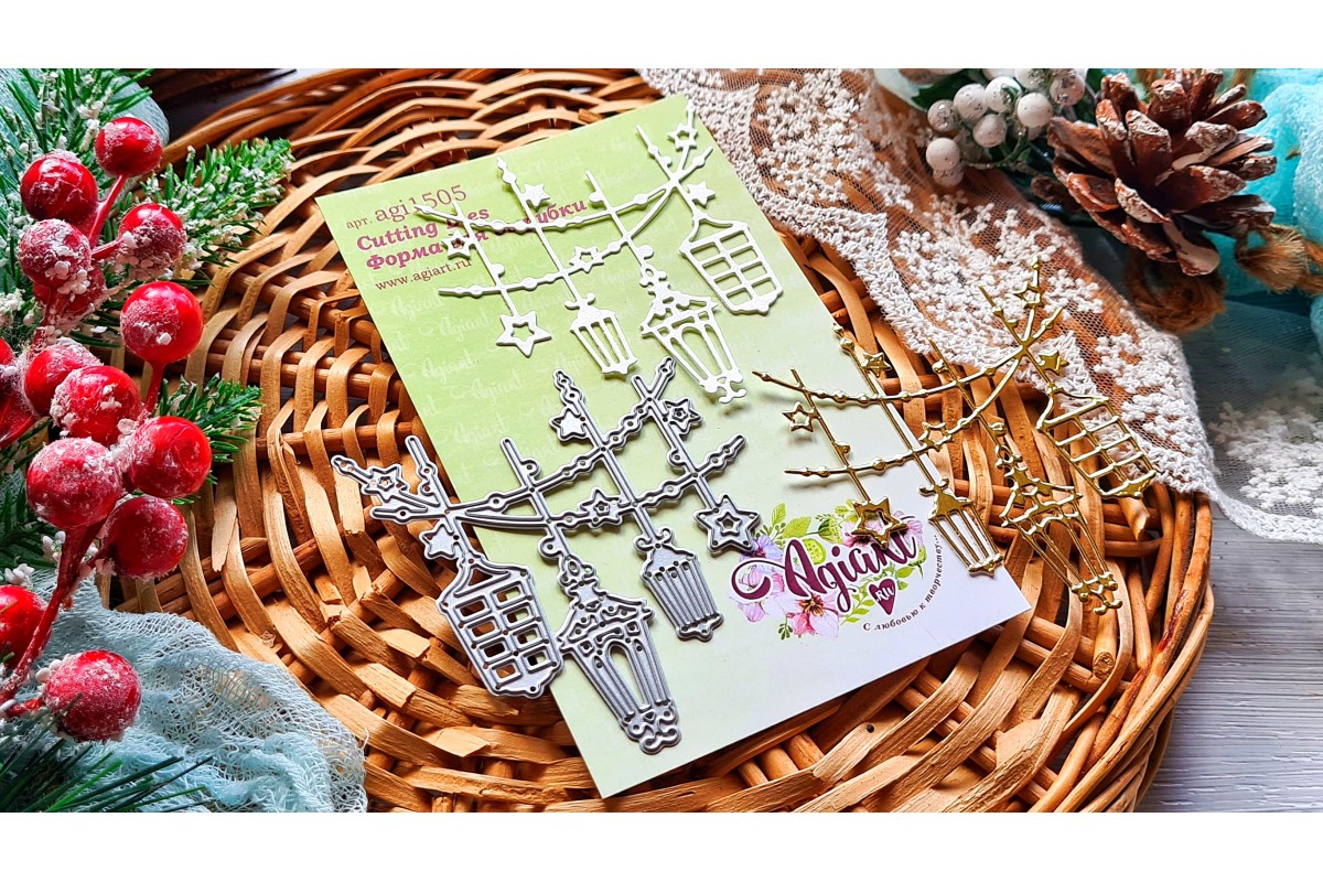Нож для вырубки Agiart "Новогодние фонарики"