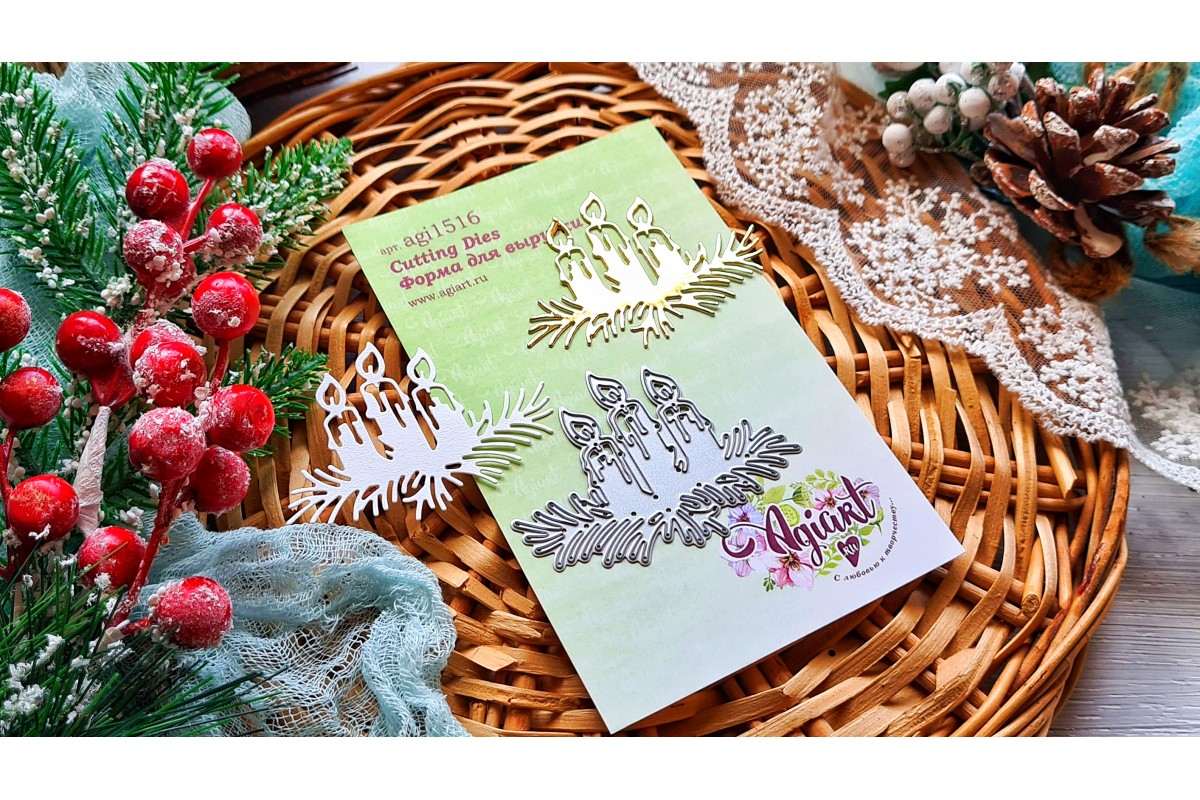 Нож для вырубки Agiart "Рождественские свечи"