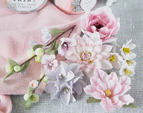 Набор тканевых цветов Pastel Flowers "Цветочный блюз" Розовый