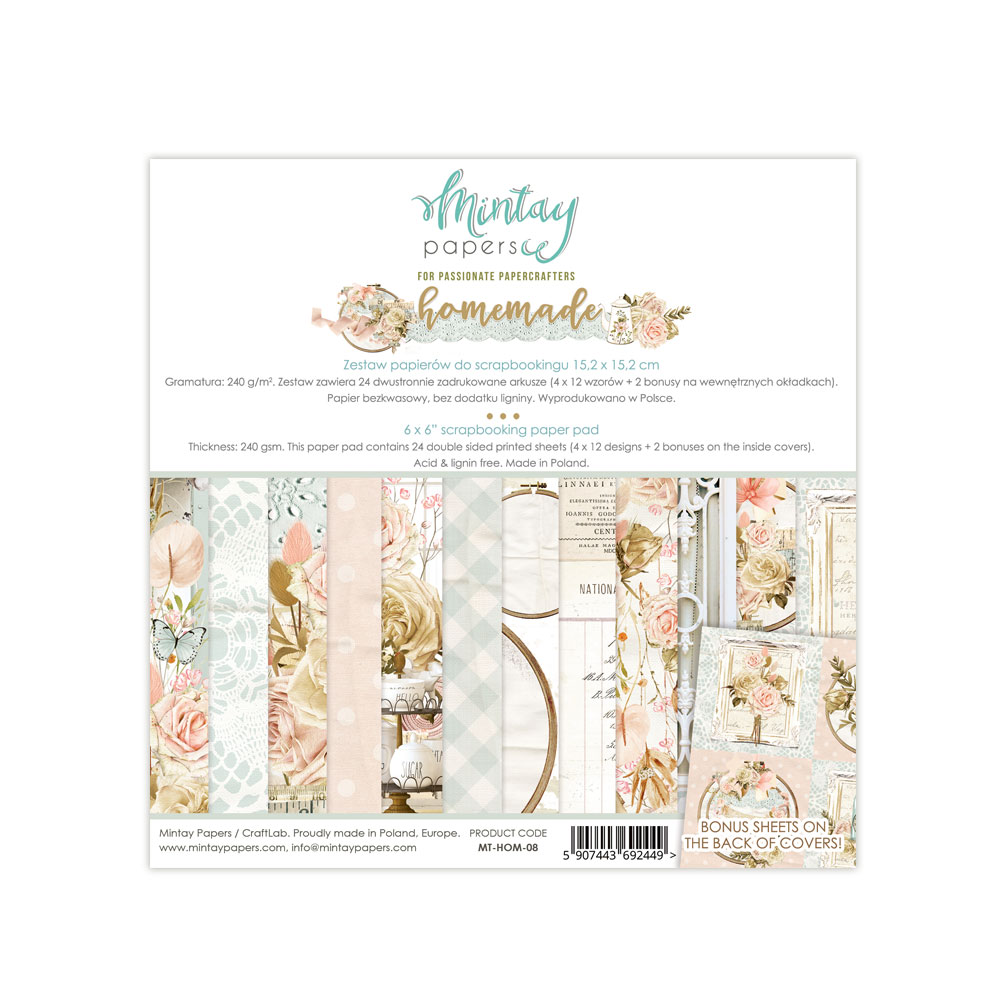 Набор бумаги 15х15см Mintay papers "Homemade"