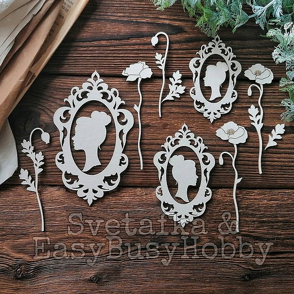 Чипборд EasyBusyHobby "Барышня в Маках"